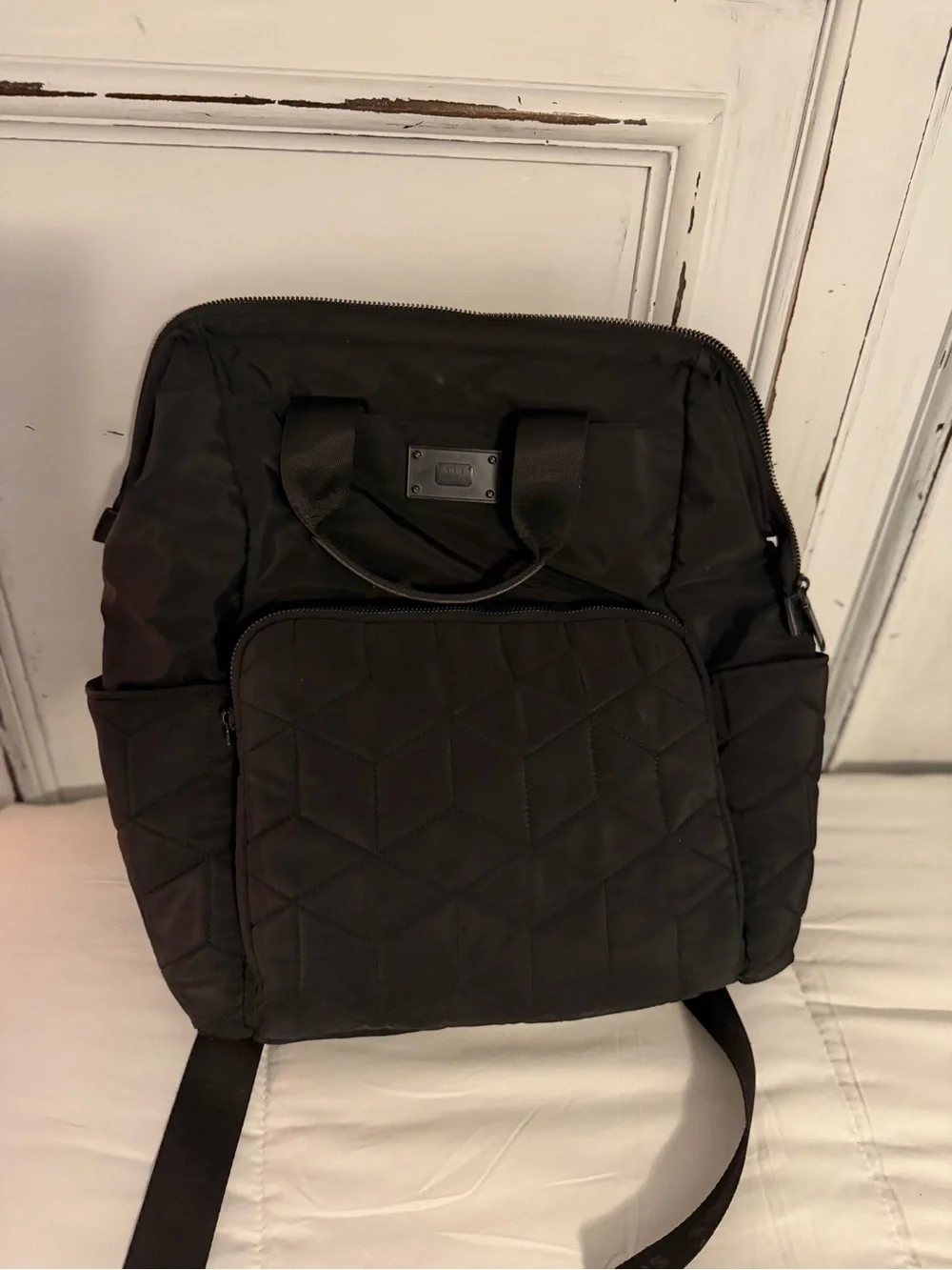 Steve Madden Black Quilted Backpack